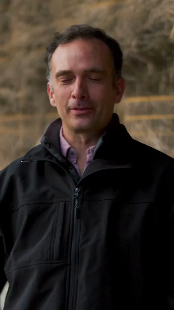 What is a cover crop? A farmer in a black fleece, eyes closed, episode of the McCain regenerative series